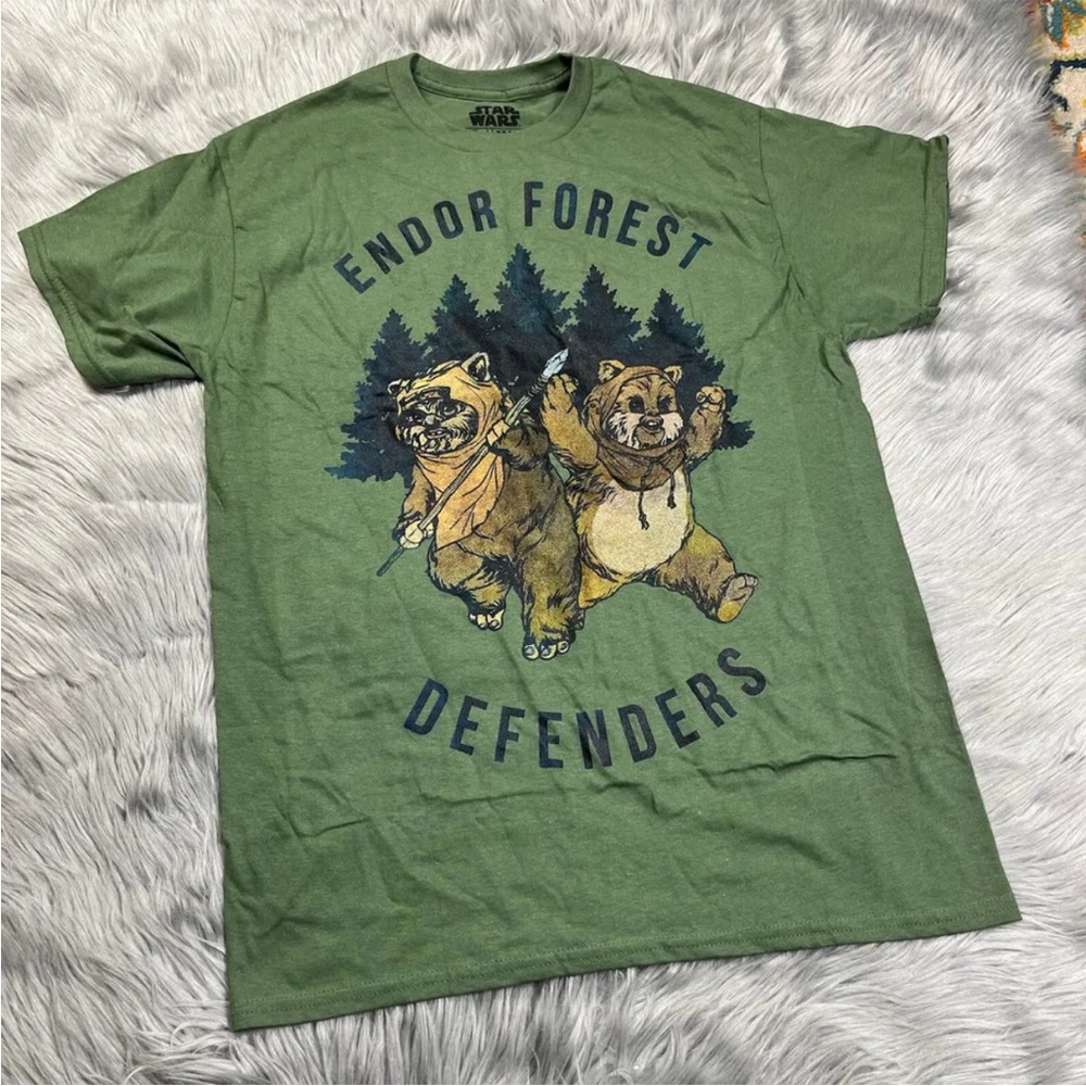 Mad Engine Green Star Wars Endor Forest Short Sleeve T Shirt Medium